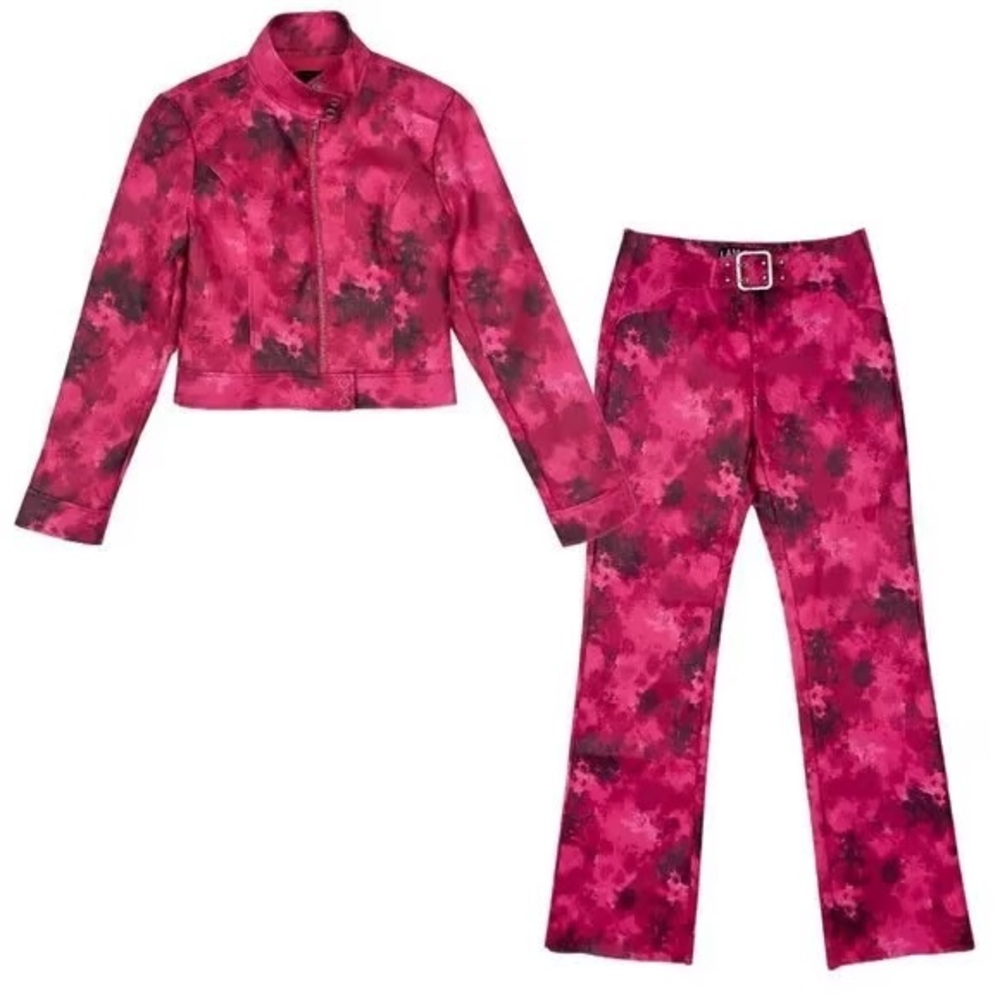 I.AM.GIA Motorcycle Jacket•Pants Faux Leather Pink Smal